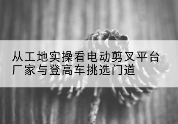 平利电动剪叉升降平台厂家-从工地实操看电动剪叉平台厂家与登高车挑选门道